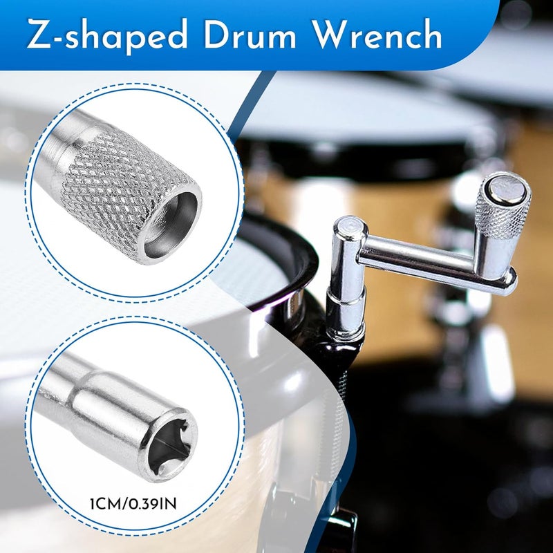 DRELD Drum Key Drill Bit Drum Tuning Key, 2 Standard Square Lug Drum Tuning Keys, 1 Fast Rotary Tuning Key Wrench Drum Key, 1 Blue Universal Drum Key Tuner Tool Kit for All Drummers - Image 4